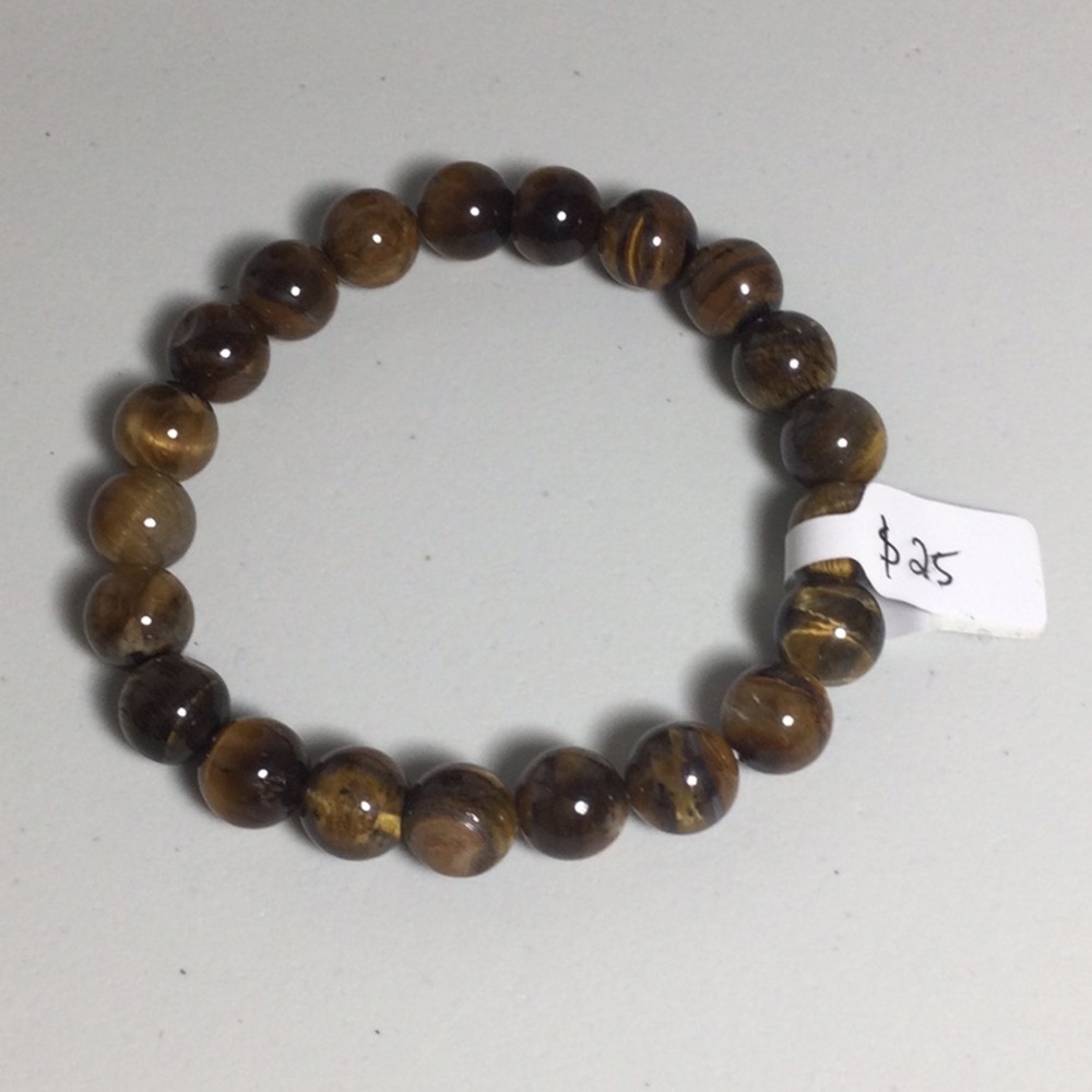 Brown Tiger's Eye Beaded Stretch Bracelet